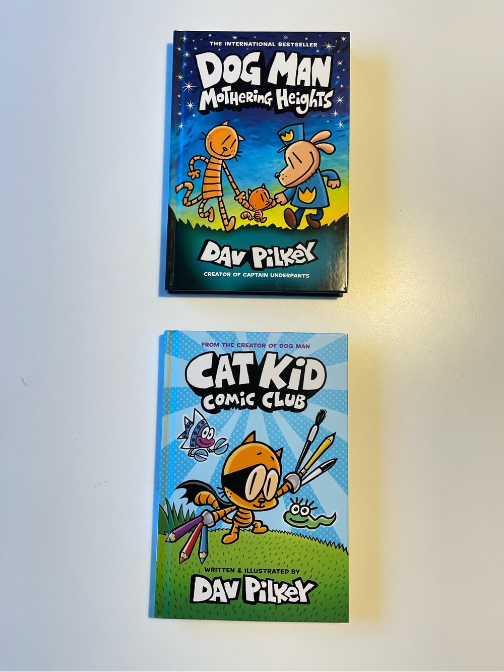 Dav Pilkey Hardcover Graphic Novel Lot (2) Dog Man & Cat Kid Comic Club